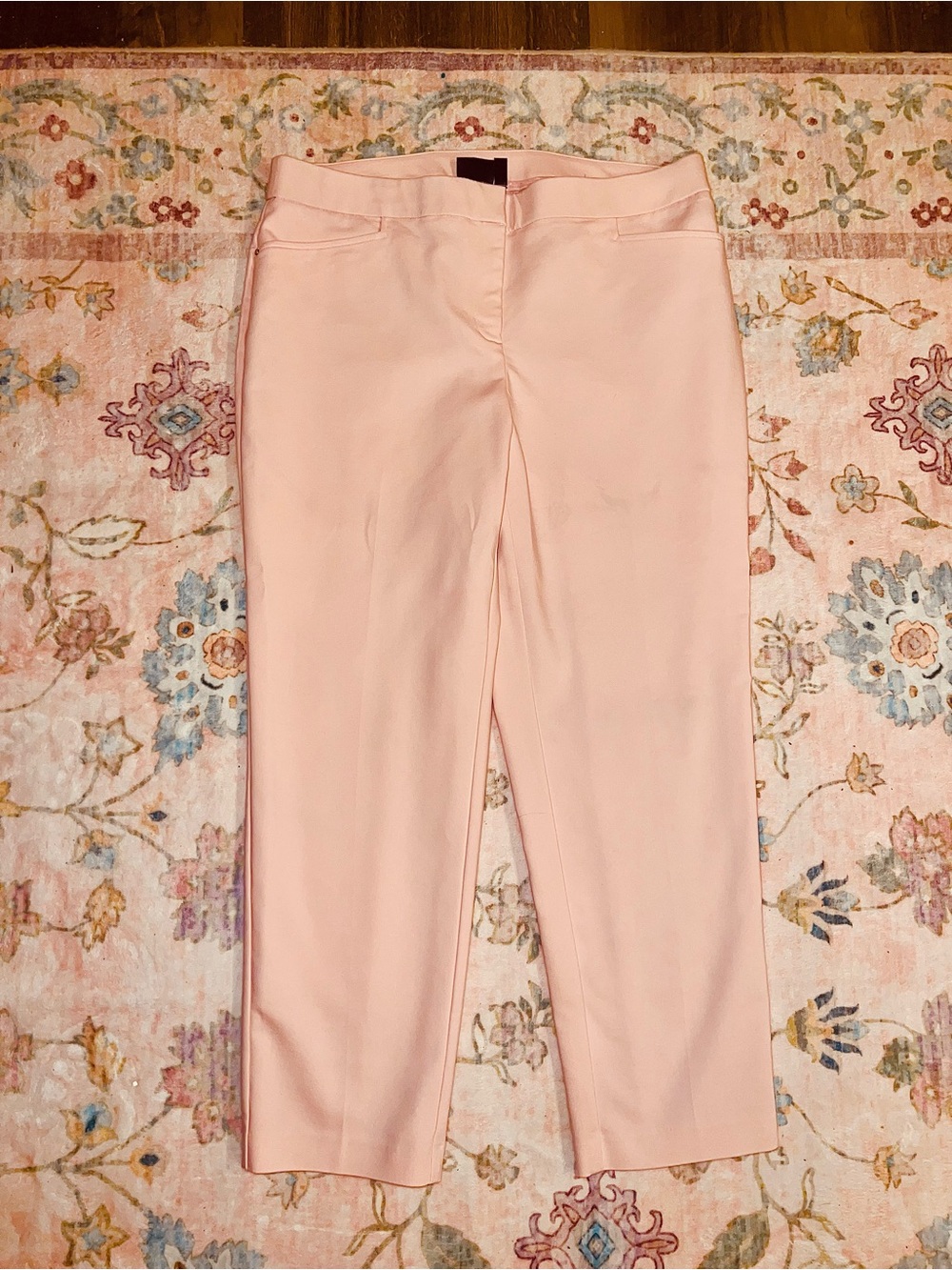 Rafaella Soft Pink Cropped Slim Ankle Pants